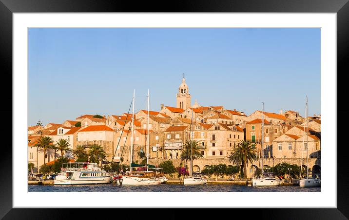 Dusk over Korcula old town Framed Mounted Print by Jason Wells