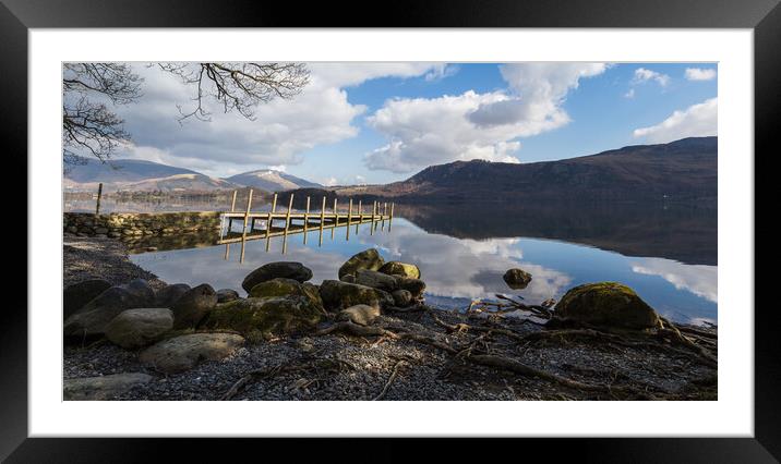 Derwent Water landing stage panorama Framed Mounted Print by Jason Wells