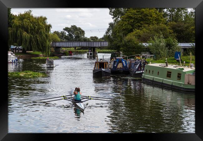 Rowing on the Great River Ouse Framed Print by Jason Wells