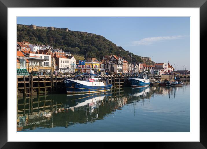 Fishing boats on the Scarborough quayside Framed Mounted Print by Jason Wells
