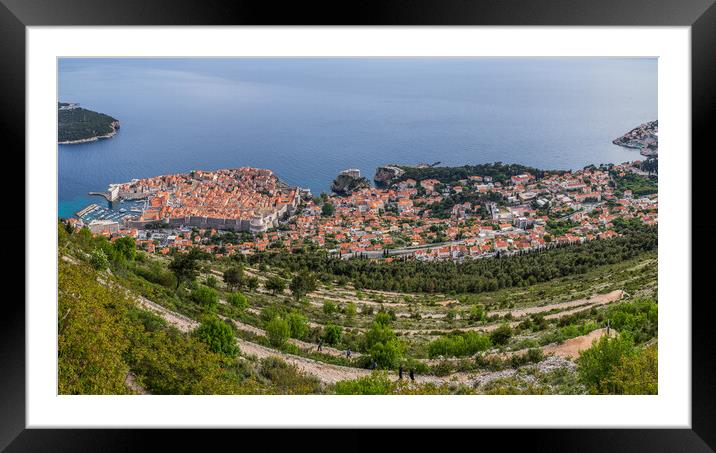 Looking down on Dubrovnik Old Town Framed Mounted Print by Jason Wells