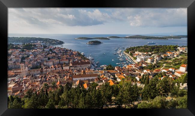 Hvar Town panorama Framed Print by Jason Wells