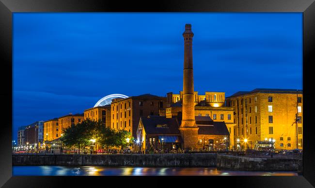 The Albert Dock during the blue hour Framed Print by Jason Wells