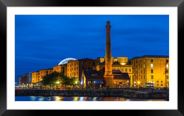The Albert Dock during the blue hour Framed Mounted Print by Jason Wells