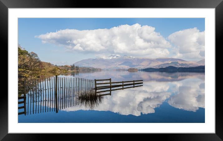 Panorama overlooking Derwent Water towards Skiddaw and Blencathr Framed Mounted Print by Jason Wells