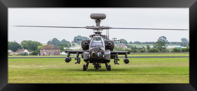 Letterbox crop of the Apache moments before takeoff Framed Print by Jason Wells