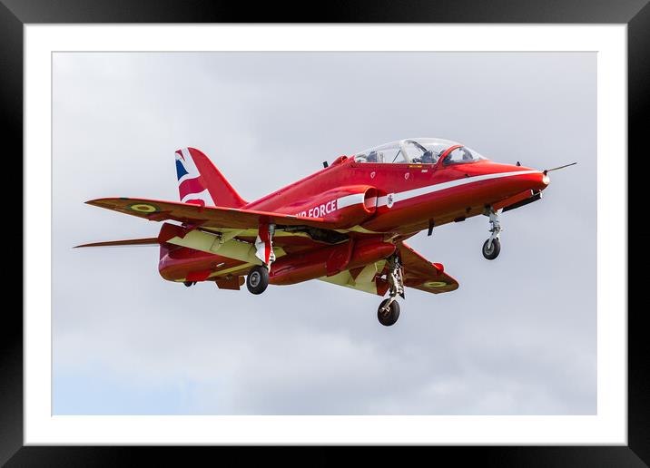 Red Arrow descends into Liverpool airport Framed Mounted Print by Jason Wells