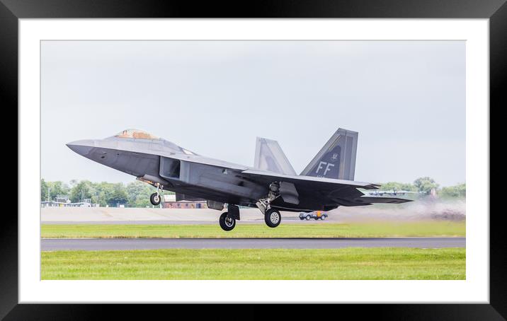 F-22A Raptor taking off Framed Mounted Print by Jason Wells