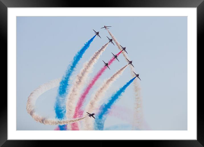 Red Arrows performing the Tornado Framed Mounted Print by Jason Wells
