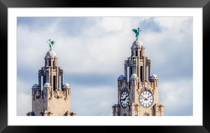 Looking up at the Royal Liver Building Framed Mounted Print by Jason Wells
