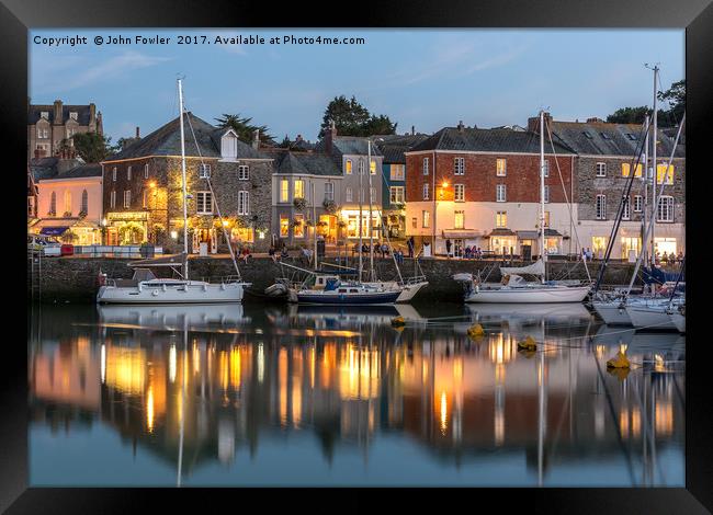 Padstow at Dusk Framed Print by John Fowler