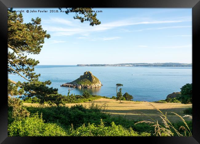 Thatcher Rock, Torquay Framed Print by John Fowler