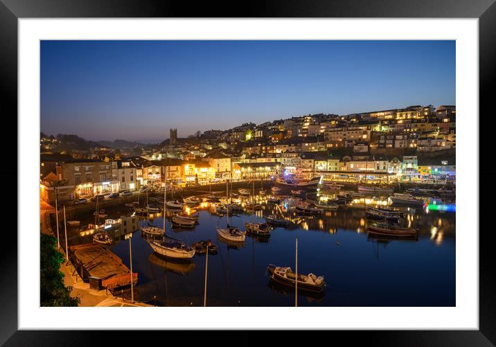  Brixham Harbour Framed Mounted Print by John Fowler