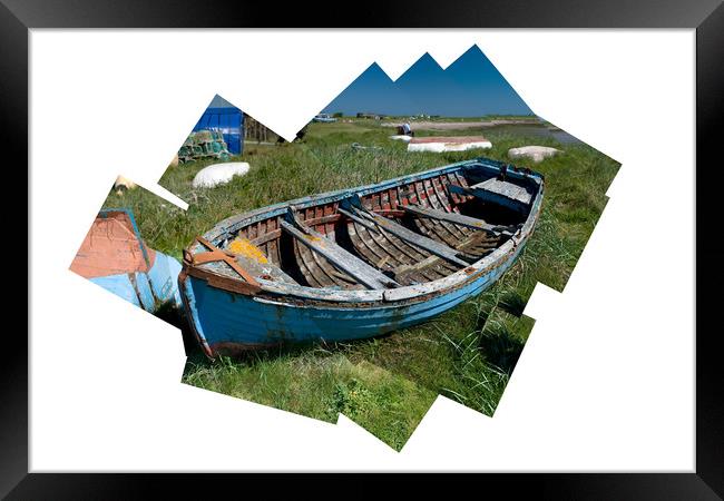 Composite of rotting boat on Holy Island Framed Print by Ivan Kovacs