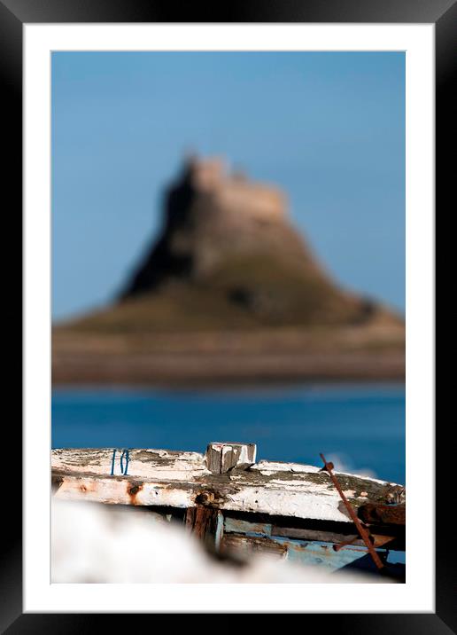 Rotting boat on Holy Island Framed Mounted Print by Ivan Kovacs