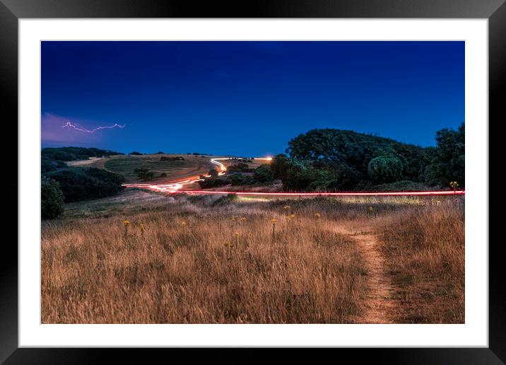 Light Trails Framed Mounted Print by Charlotte Moon