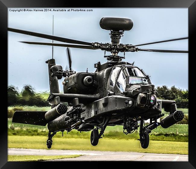 Apache Touch Down Framed Print by Alex Haines