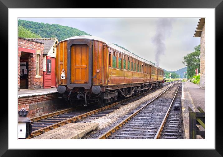 Steam Train Leaving Levisham Station Framed Mounted Print by Richard Pinder