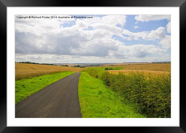  The Yorkshire Wolds at Harvest Time Framed Mounted Print by Richard Pinder