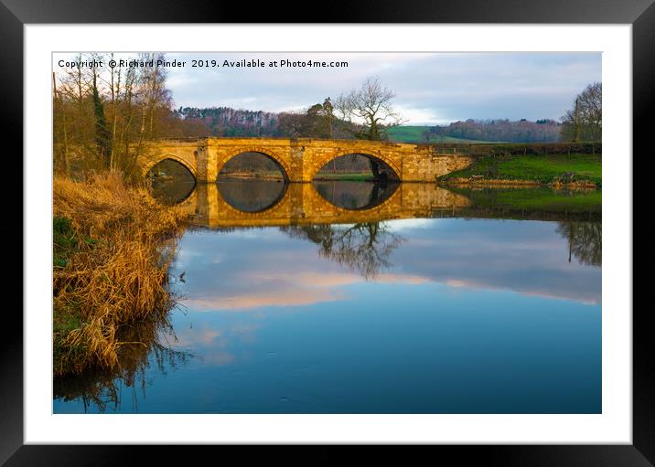 River Derwent, Kirkham Abbey Bridge Framed Mounted Print by Richard Pinder