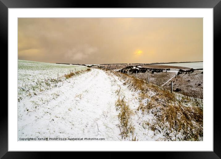 Winter on the Yorkshire Wolds Framed Mounted Print by Richard Pinder