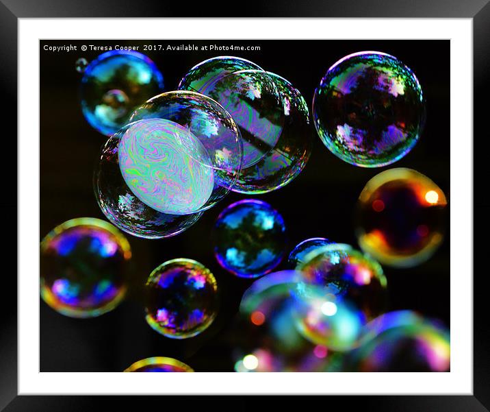 Floating Bubbles  Framed Mounted Print by Teresa Cooper