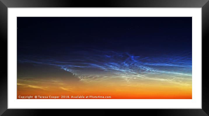 Rare Noctilucent Clouds  Framed Mounted Print by Teresa Cooper