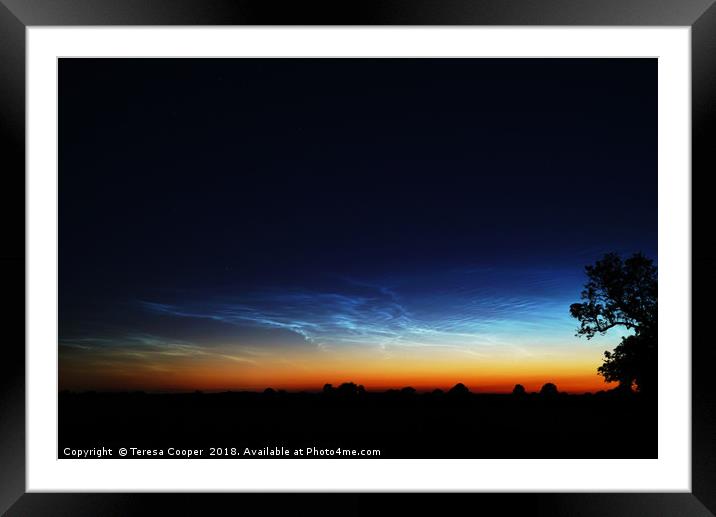 Noctilucent clouds glow in the distance  Framed Mounted Print by Teresa Cooper