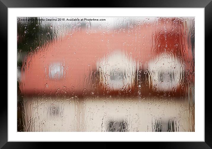 Rainy teary window abstract Framed Mounted Print by Arletta Cwalina