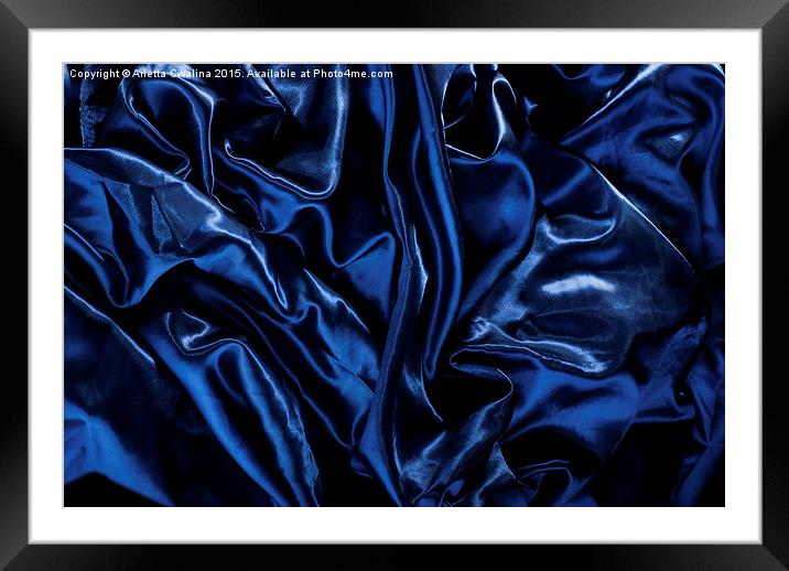 glossy crumpled satin cloth abstract Framed Mounted Print by Arletta Cwalina