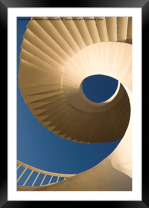 twisted stairs down Framed Mounted Print by Arletta Cwalina