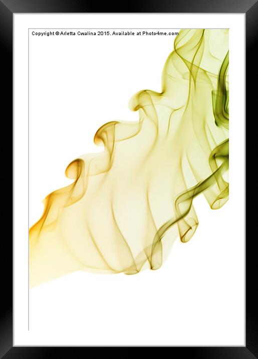 whirl curled and twisted smoke abstract  Framed Mounted Print by Arletta Cwalina