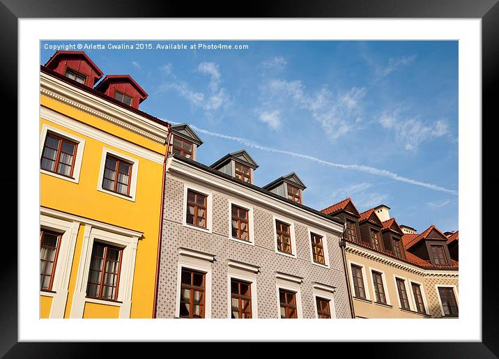  Tenement houses with attic Framed Mounted Print by Arletta Cwalina