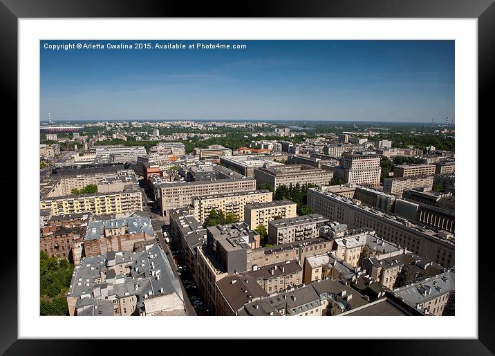 Warsaw buildings skyline Framed Mounted Print by Arletta Cwalina