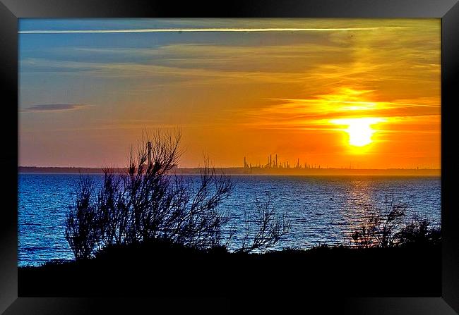 Fawley Sunset Framed Print by Dave Fry