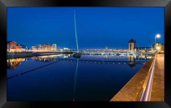 Swansea river Tawe foot bridge Framed Print by Dean Merry