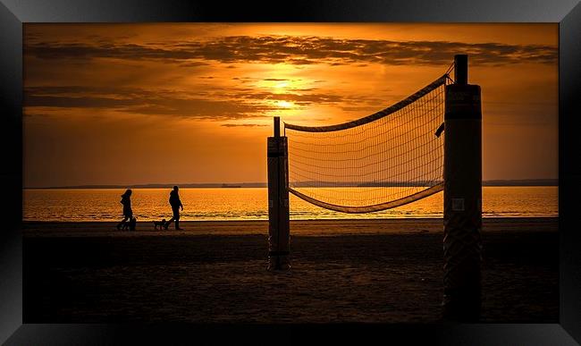 Volleyball Silhouette Framed Print by Dean Merry