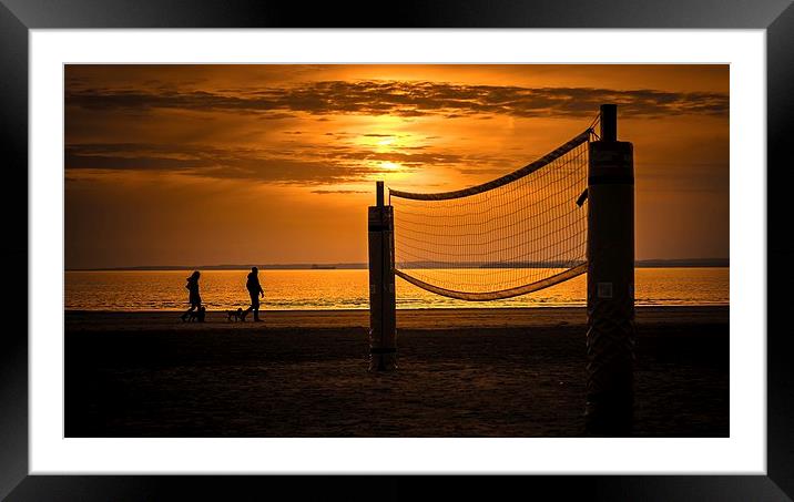Volleyball Silhouette Framed Mounted Print by Dean Merry