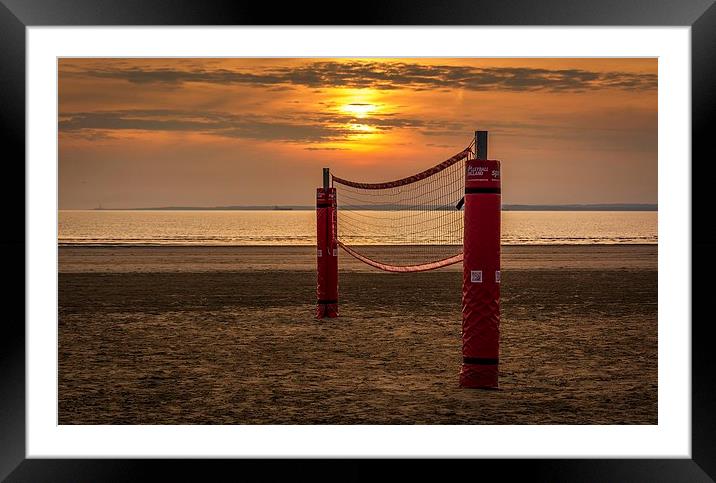 VOLLEYBALL SUNSET Framed Mounted Print by Dean Merry
