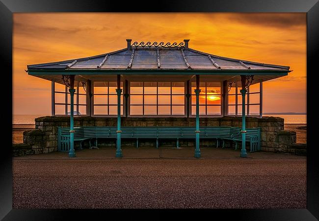 Sunset Bench Framed Print by Dean Merry