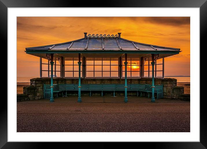 Sunset Bench Framed Mounted Print by Dean Merry