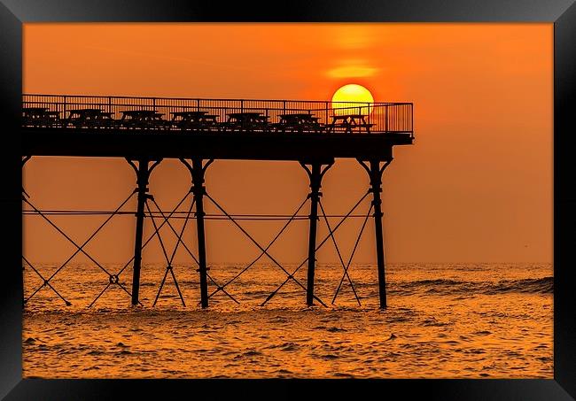  Sunset rest, Aberystwyth Pier  Framed Print by Dean Merry