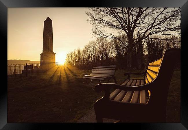  Sunlit Memorial, Pontypridd Framed Print by Dean Merry