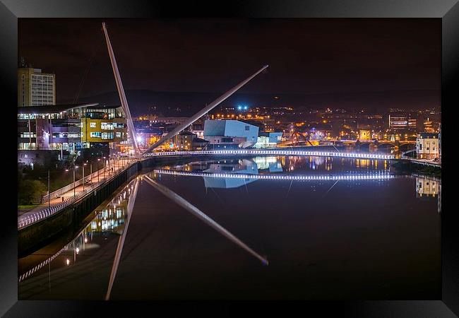   Newport City footbridge Framed Print by Dean Merry