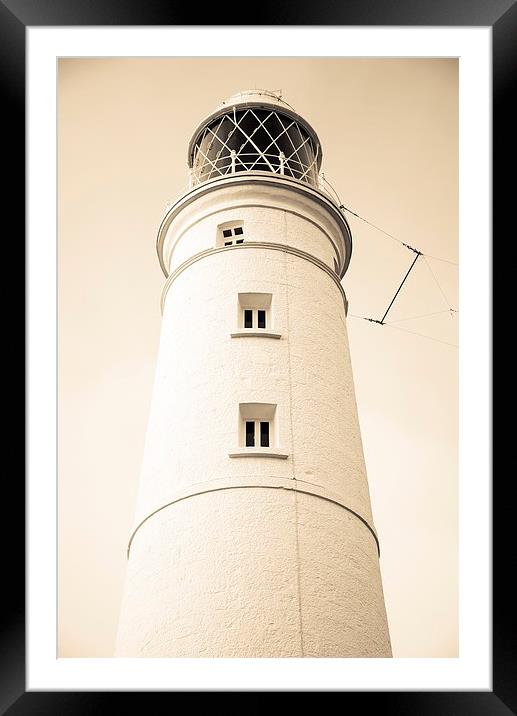   Nash point Lighthouse Framed Mounted Print by Dean Merry