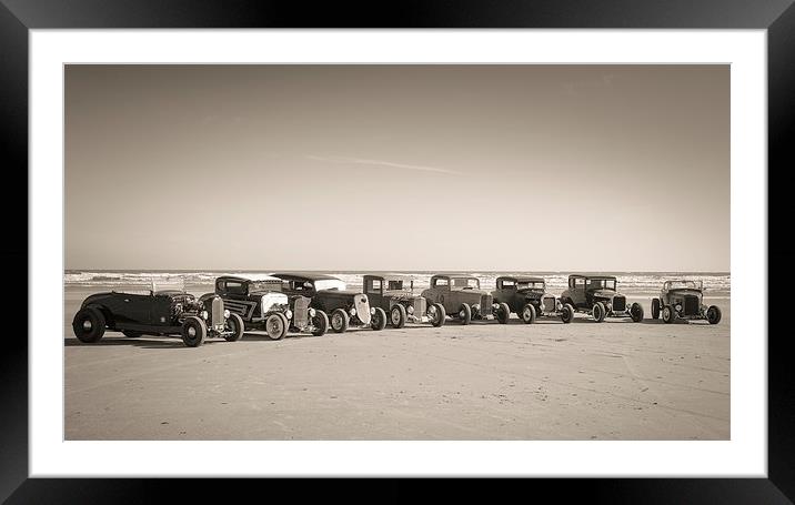  Hot rods on the beach Framed Mounted Print by Dean Merry