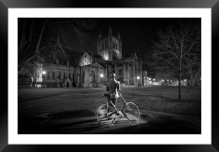 Elgar looking on Hereford Cathedral Framed Mounted Print by Dean Merry