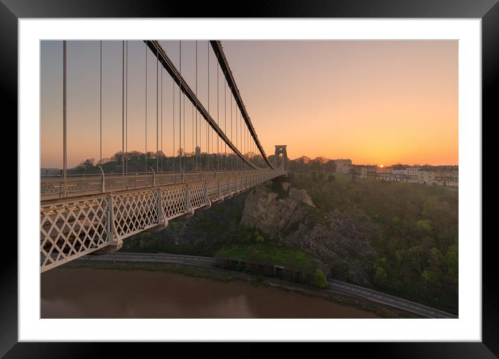 Sunrise at Clifton Suspension bridge Framed Mounted Print by Dean Merry