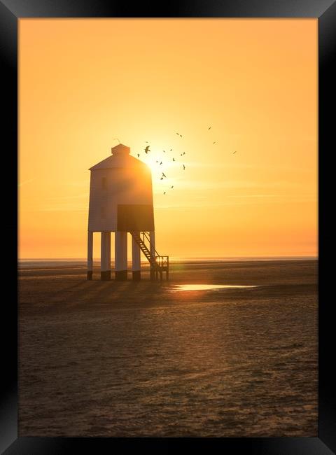   The legged Lighthouse, Burnham-on-sea Framed Print by Dean Merry