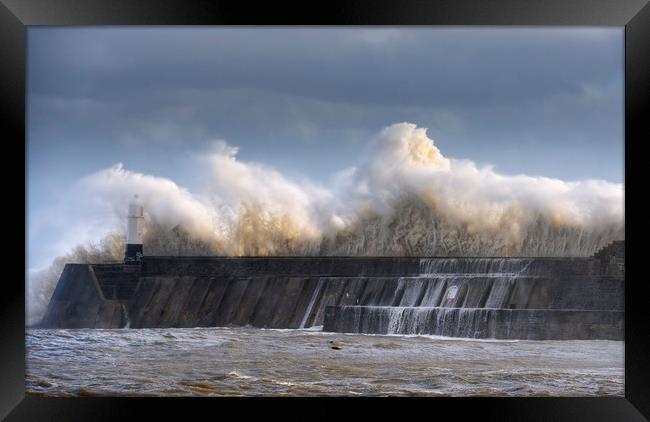 Porthcawl storm Framed Print by Dean Merry